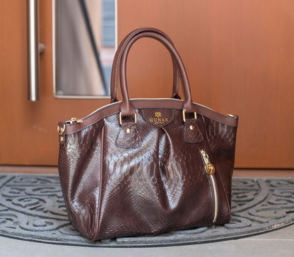 Madison - Burgundy Croc Vegan Bag