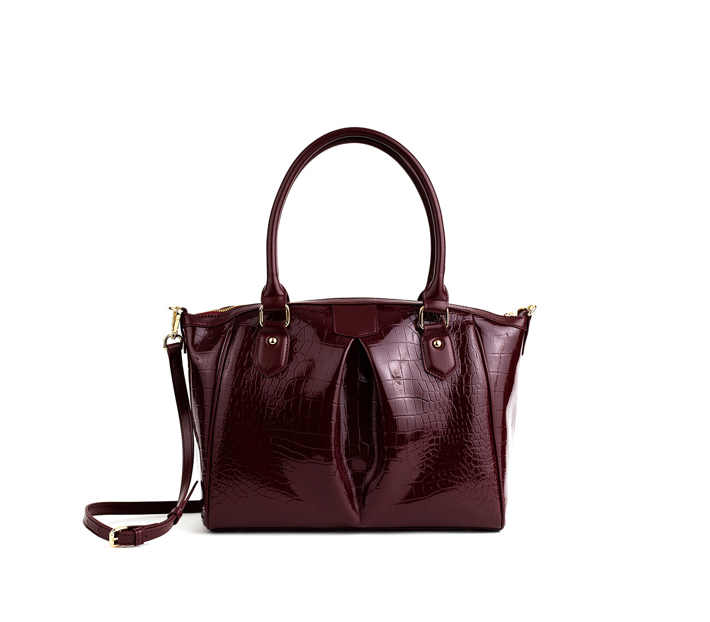 Madison - Burgundy Croc Vegan Bag