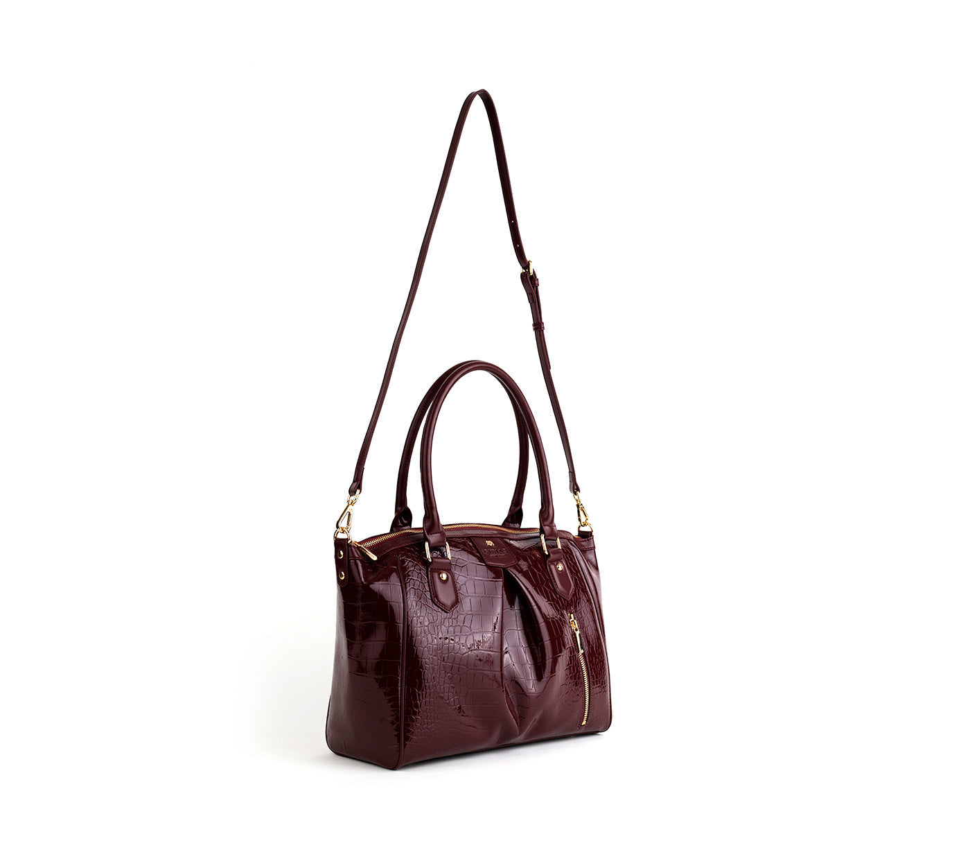 Madison - Burgundy Croc Vegan Bag