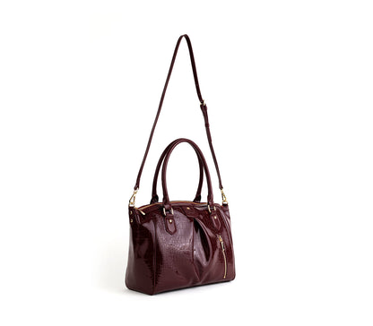 Madison - Burgundy Croc Vegan Bag