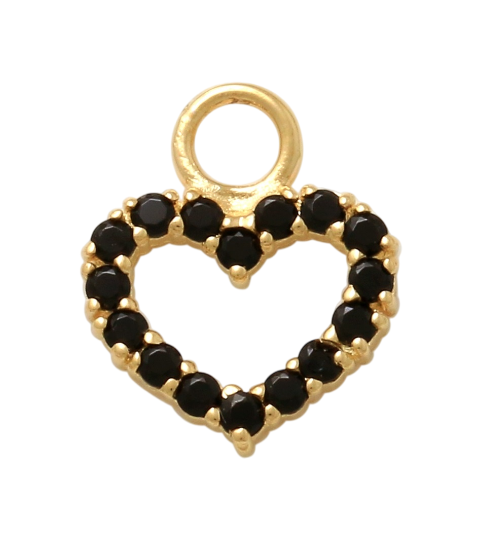 14K Gold Belly Ring - 10K Gold Heart Charm