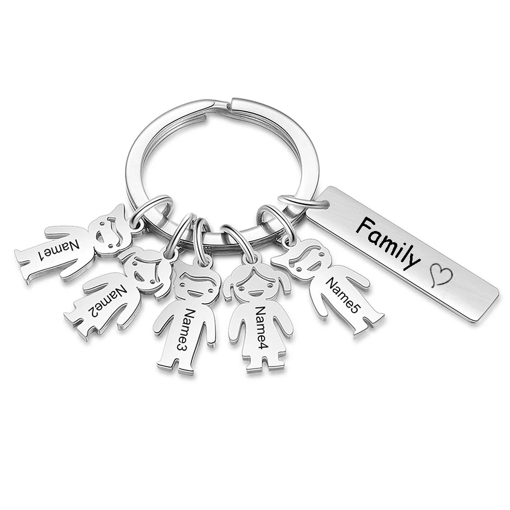 Family Love Keyring - Personalized Names Keychain