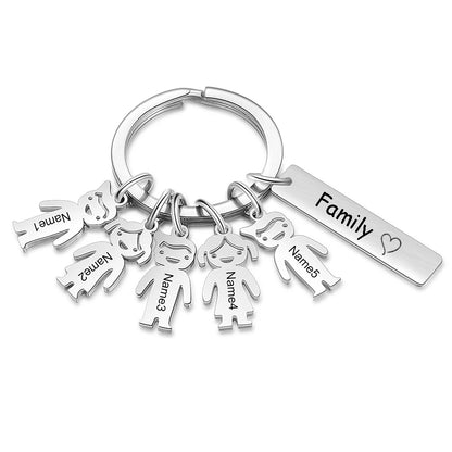 Family Love Keyring - Personalized Names Keychain