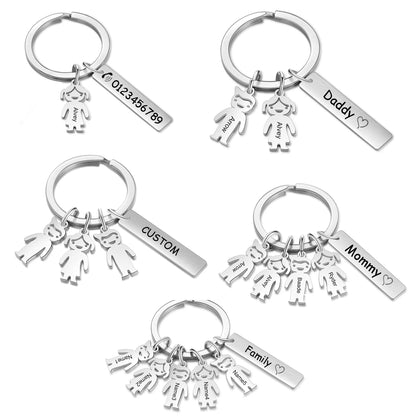 Family Love Keyring - Personalized Names Keychain