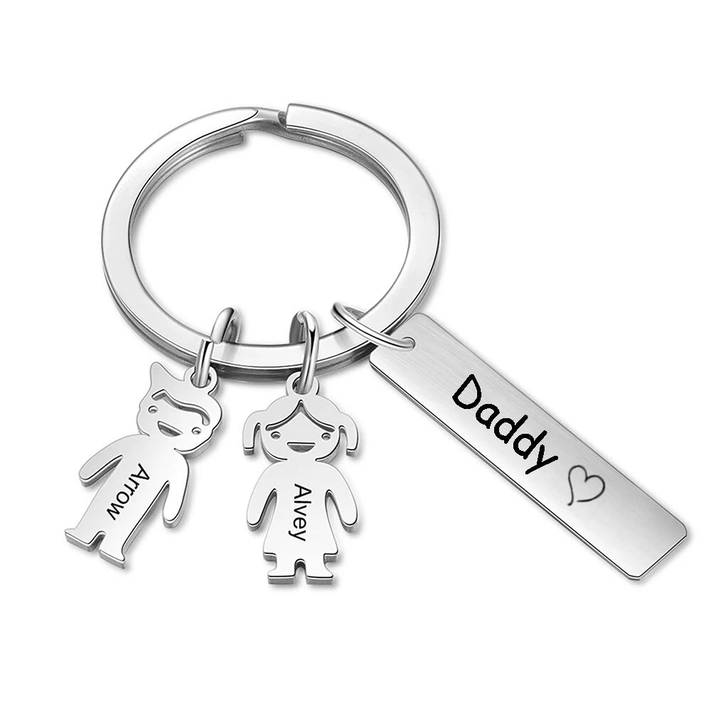 Family Love Keyring - Personalized Names Keychain