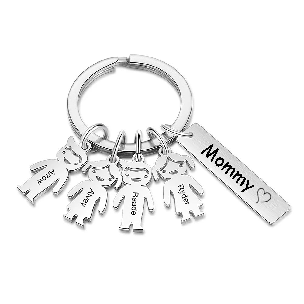 Family Love Keyring - Personalized Names Keychain