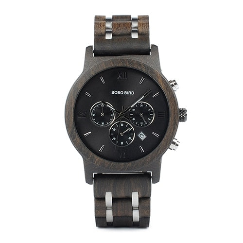 P19 Wooden Mens Quartz Watches Date