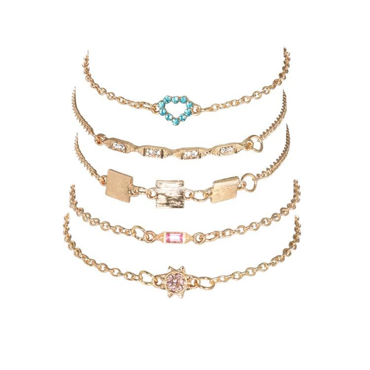 5 Pieces Cute & Kitschy Minimalist Bracelet Set