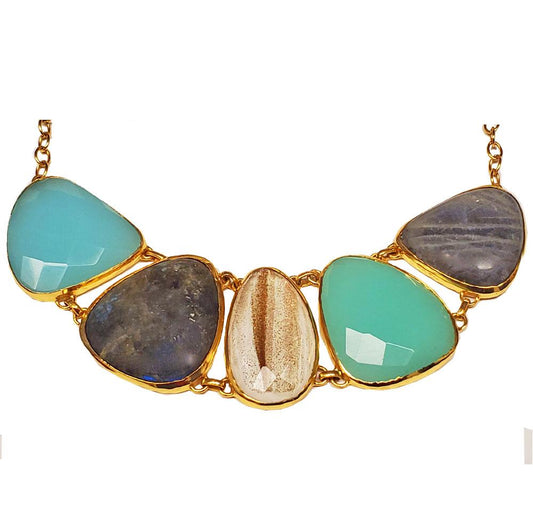 Multi Gemstone Statement Necklace