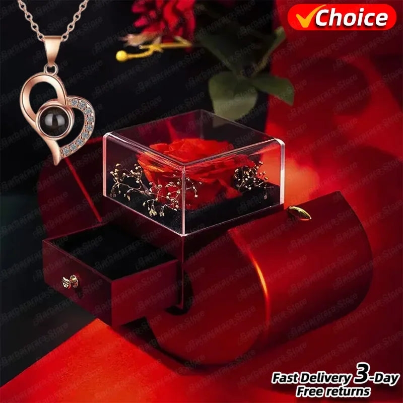 Hot Jewellery Box Necklace: Rose Gift fro Wife