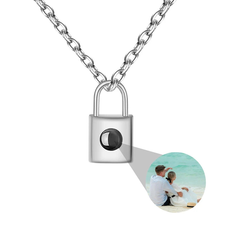 Custom Photo Projection Necklace: I Love You in 100 Languages