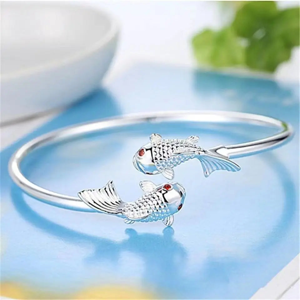 925 Silver Love Bracelet - Adjustable Women's Jewelry