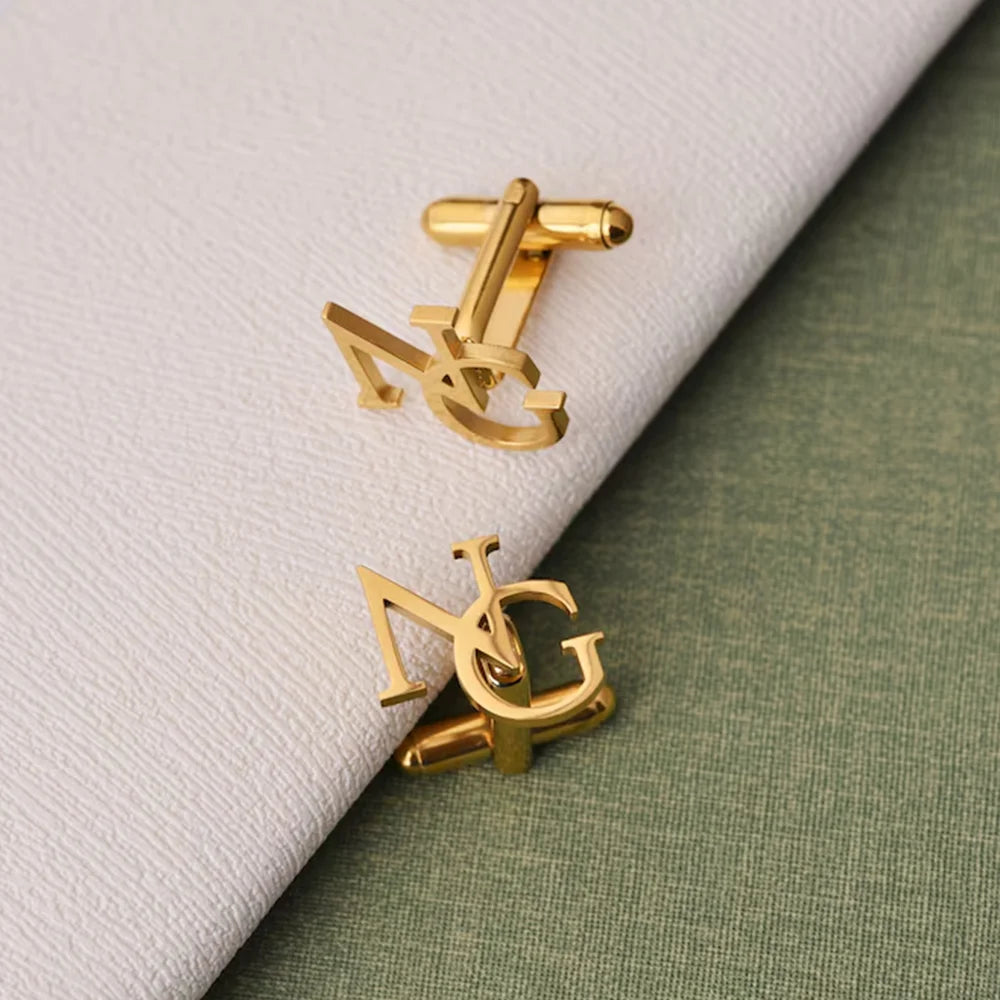 Personalized Cufflinks: Custom Initials Wedding Gifts