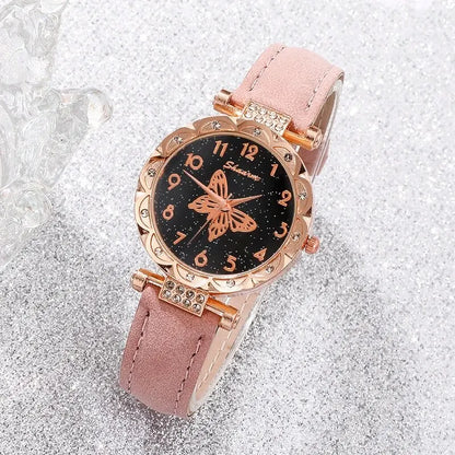 Butterfly Pearl Timepiece - Pearl Rhinestone Watch