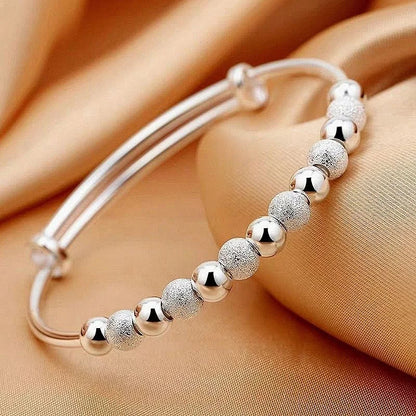 925 Silver Love Bracelet - Adjustable Women's Jewelry