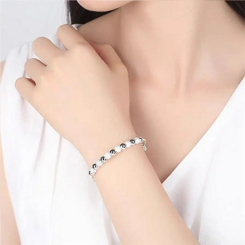 925 Silver Love Bracelet - Adjustable Women's Jewelry