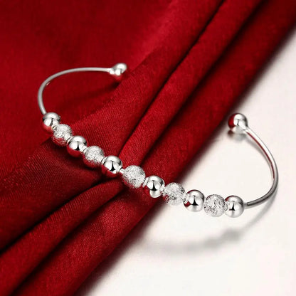 925 Silver Love Bracelet - Adjustable Women's Jewelry