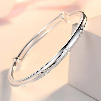 925 Silver Love Bracelet - Adjustable Women's Jewelry