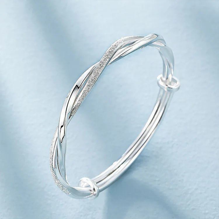 925 Silver Love Bracelet - Adjustable Women's Jewelry