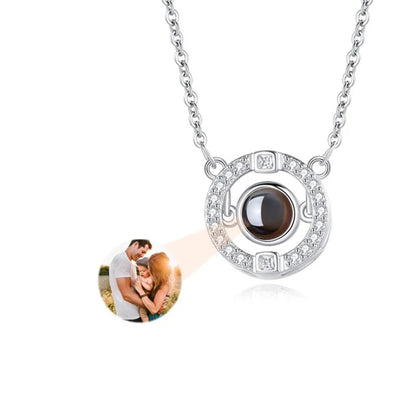 Custom Photo Projection Necklace: I Love You in 100 Languages