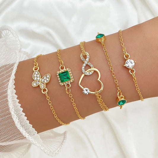 Emerald Geometry Set - Butterfly Heart Set