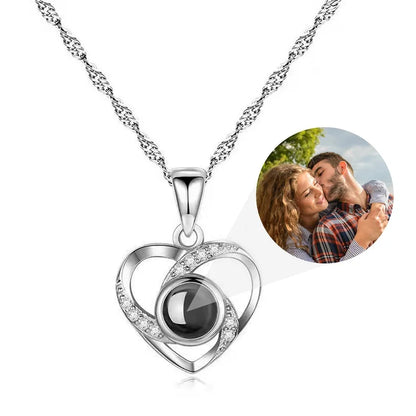 Custom Photo Projection Necklace: I Love You in 100 Languages