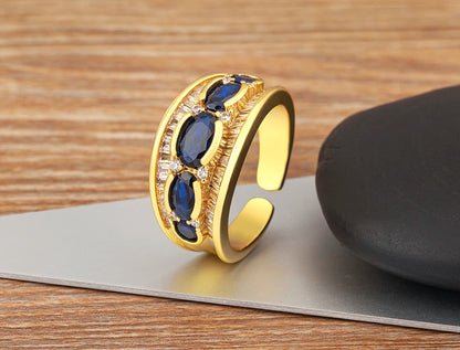 Midnight Punk Rings - Zircon Open Ring