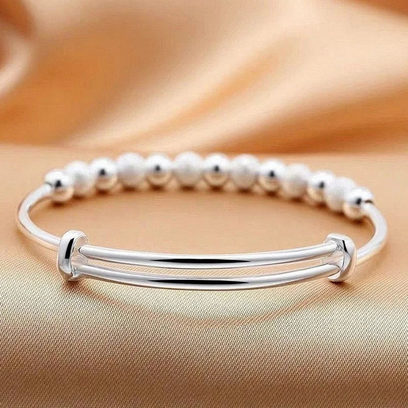 925 Silver Love Bracelet - Adjustable Women's Jewelry