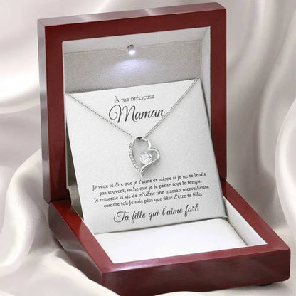 Heart Pendant Necklace: Love Gift for Mum (French)