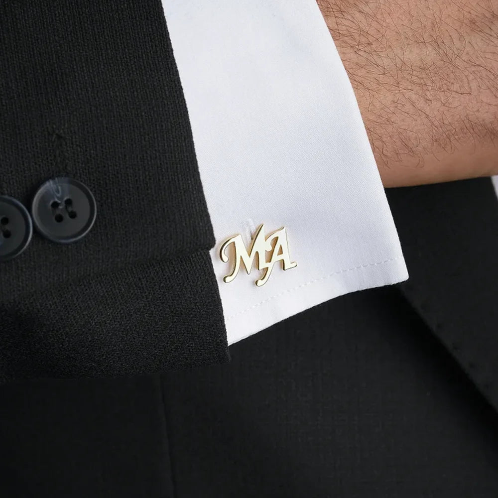 Personalized Cufflinks: Custom Initials Wedding Gifts