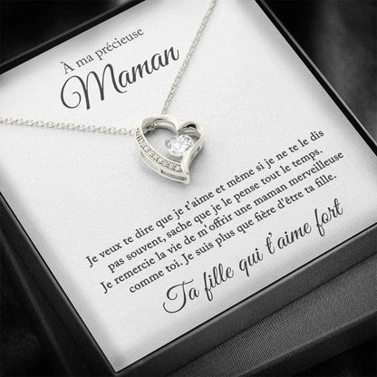 Heart Pendant Necklace: Love Gift for Mum (French)