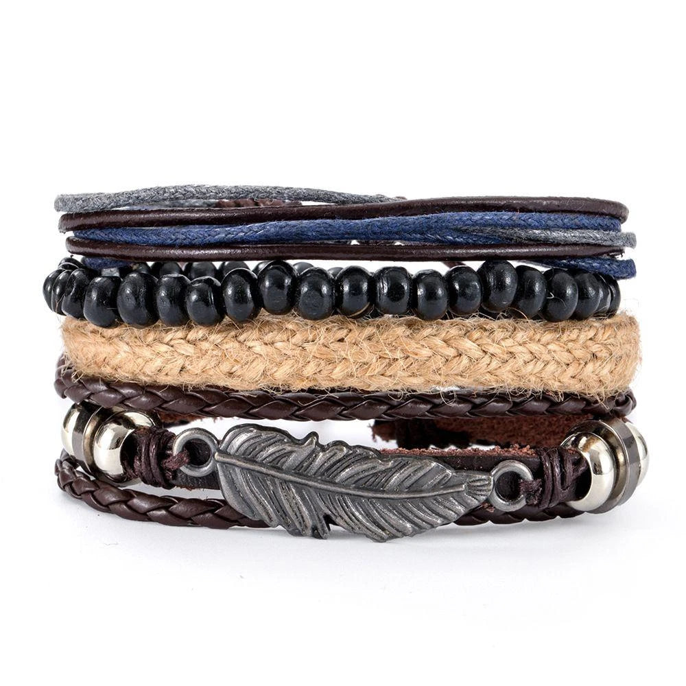 Leather Braided Bracelet For Men