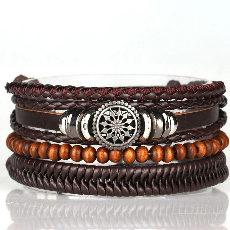 Leather Braided Bracelet For Men