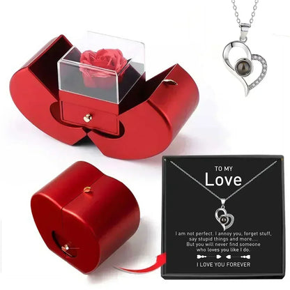 Hot Jewellery Box Necklace: Rose Gift fro Wife