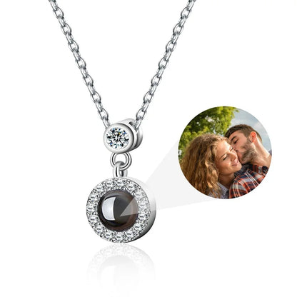 Custom Photo Projection Necklace: I Love You in 100 Languages