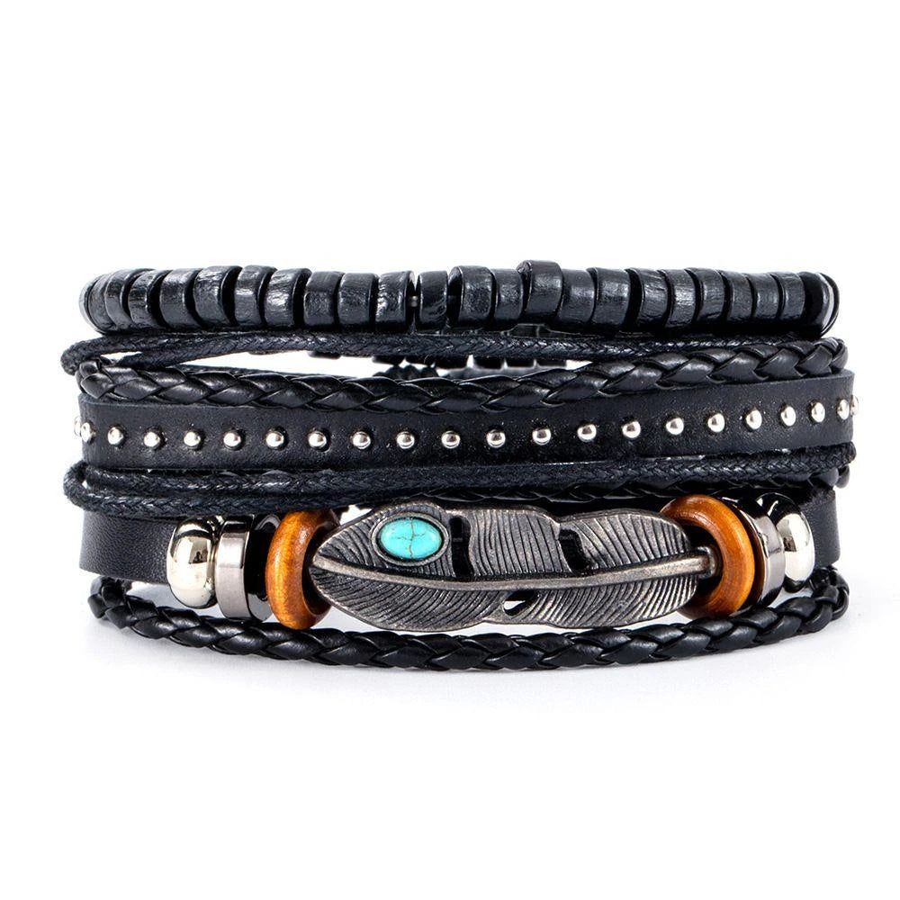 Leather Braided Bracelet For Men