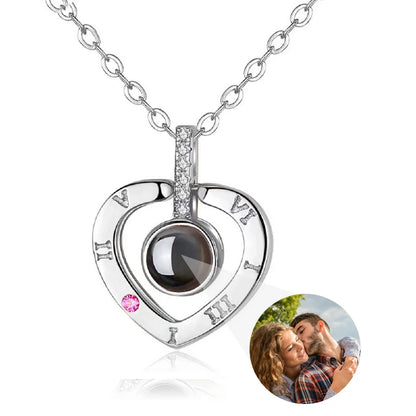 Custom Photo Projection Necklace: I Love You in 100 Languages