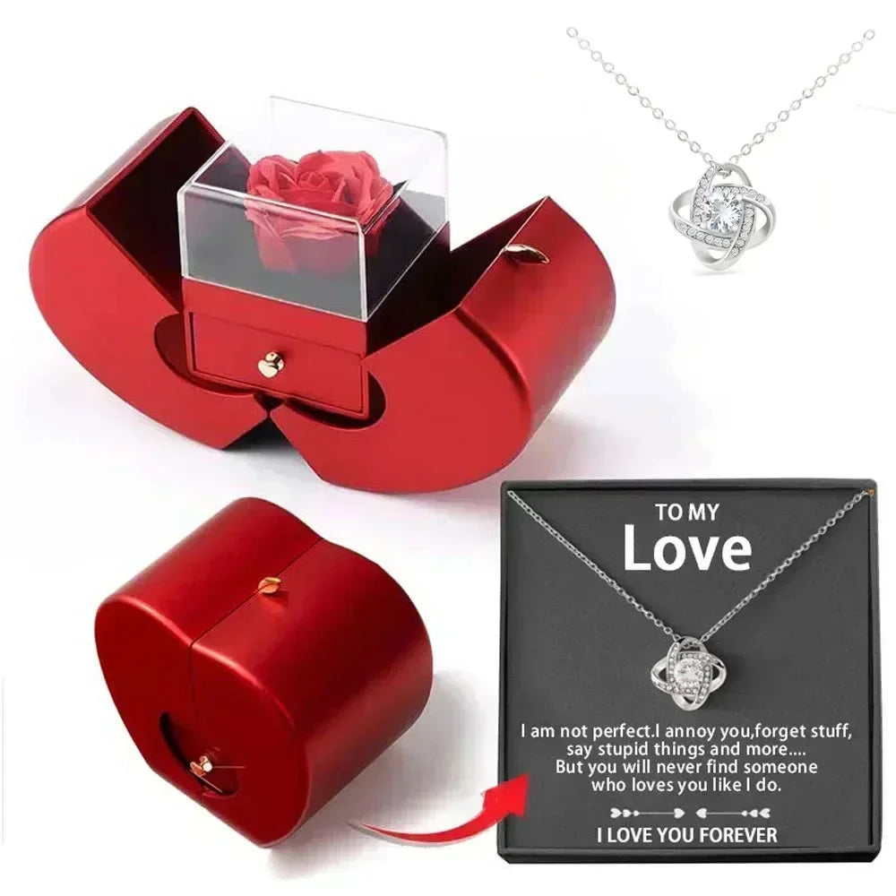 Hot Jewellery Box Necklace: Rose Gift fro Wife