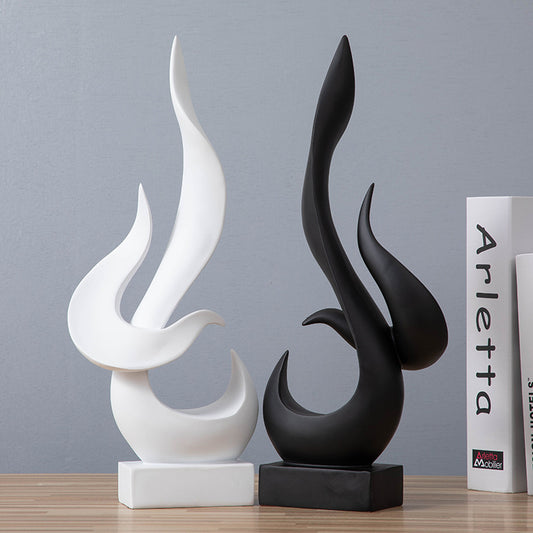 Modern Resin Flame Sculpture Fashion Living Room