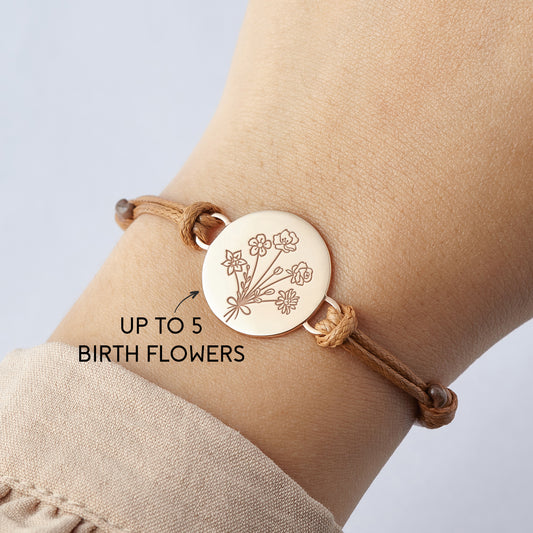 Combined Birth Month Flower Bracelet