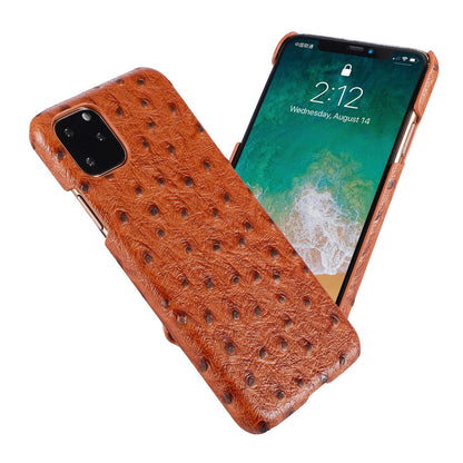 Ostrich Skin Apple iPhone 12 Case for iPhone 11 Genuine Leather Case