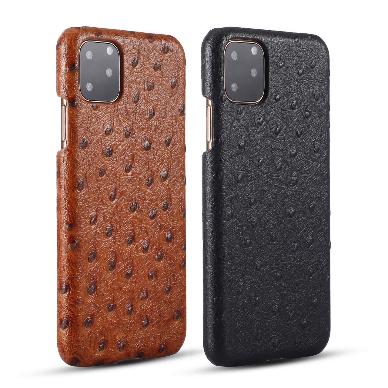 Ostrich Skin Apple iPhone 12 Case for iPhone 11 Genuine Leather Case