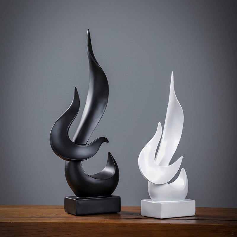 Modern Resin Flame Sculpture Fashion Living Room