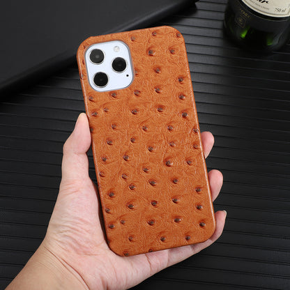 Ostrich Skin Apple iPhone 12 Case for iPhone 11 Genuine Leather Case