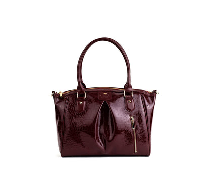 Madison - Burgundy Croc Vegan Bag